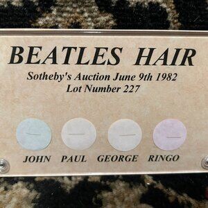 Rare hair strand of each Beatle - Auctioned at Sotheby's New York 1982